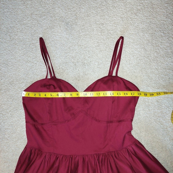 Unique Vintage Maroon Retro 1950s Sleeveless Midi Dress Sz XL - Picture 6 of 9